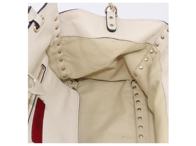 Borsa VALENTINO in pelle 2way White Gold Auth BA14307 Bianco D'oro - vista 21