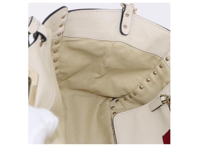 Borsa VALENTINO in pelle 2way White Gold Auth BA14307 Bianco D'oro - vista 22