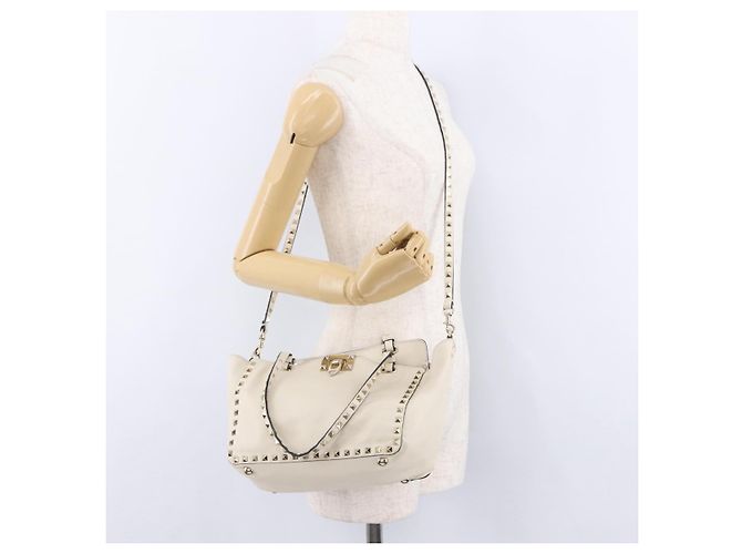 Borsa VALENTINO in pelle 2way White Gold Auth BA14307 Bianco D'oro - vista 25