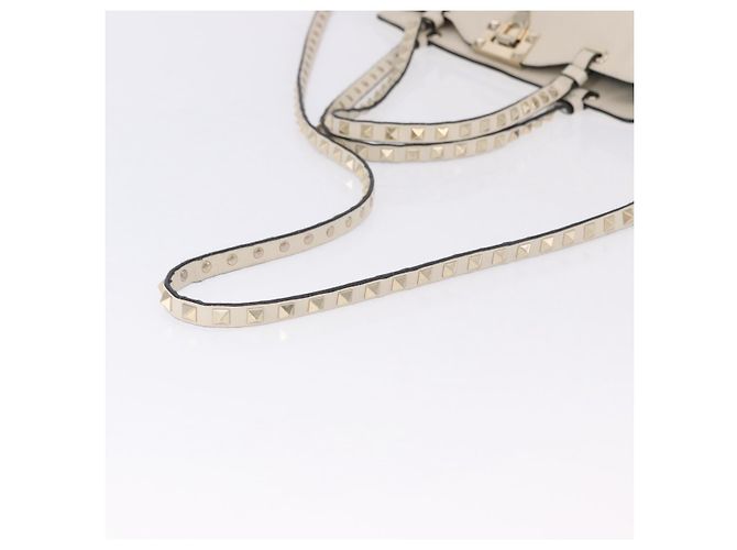 Borsa VALENTINO in pelle 2way White Gold Auth BA14307 Bianco D'oro - vista 9