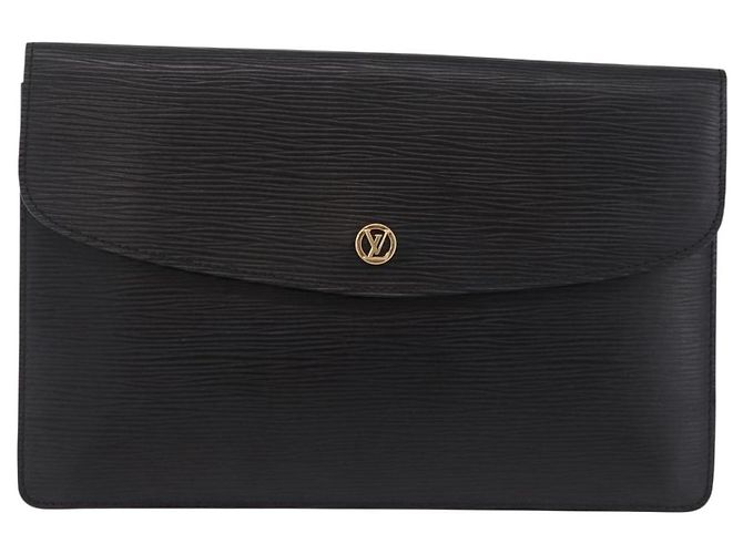LOUIS VUITTON Epi Montaigne 27 Clutch Bag Black M52652 LV Auth mr2795 Nero - vista 13