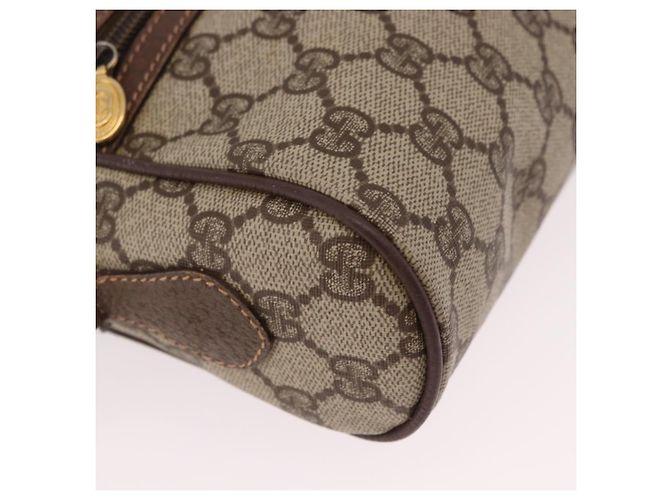 Borsa GUCCI GG Supreme Web Sherry Line PVC Beige Oro 001 115 6655 Auth 191920 D'oro - vista 10