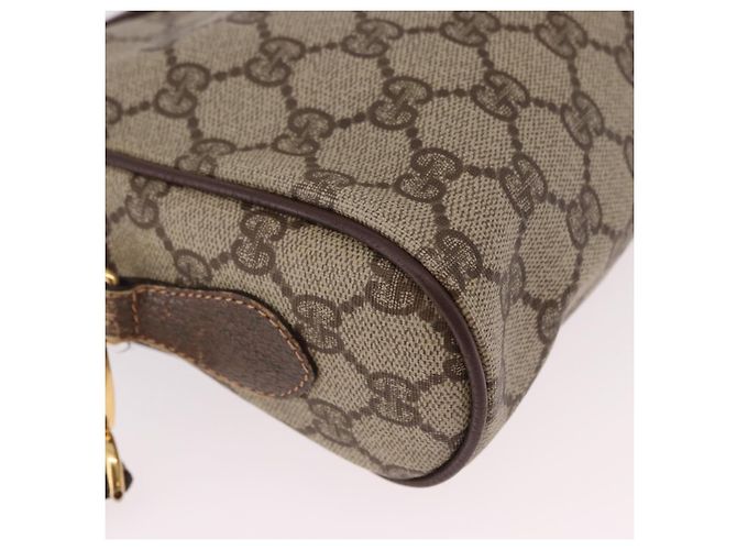 Borsa GUCCI GG Supreme Web Sherry Line PVC Beige Oro 001 115 6655 Auth 191920 D'oro - vista 12
