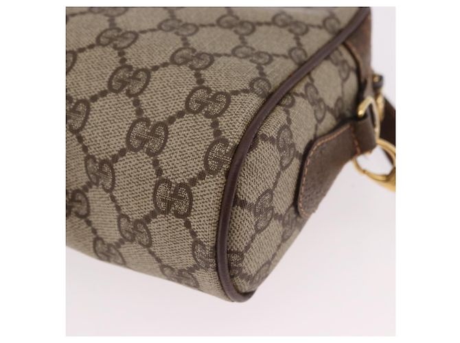 Borsa GUCCI GG Supreme Web Sherry Line PVC Beige Oro 001 115 6655 Auth 191920 D'oro - vista 13