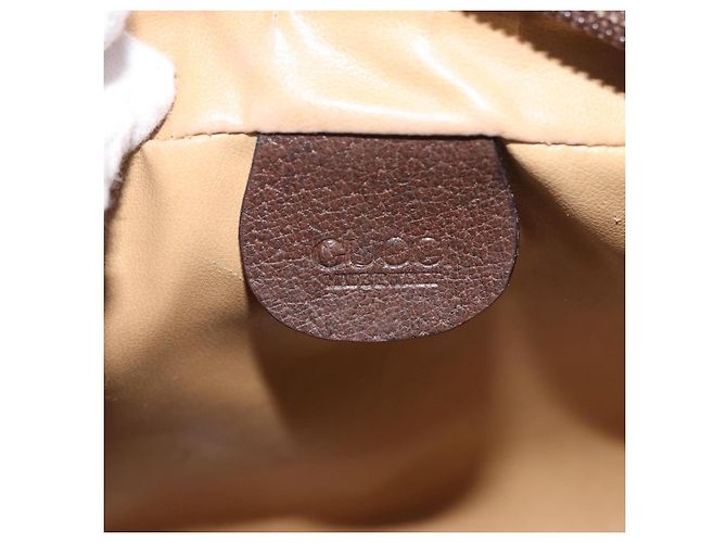 Borsa GUCCI GG Supreme Web Sherry Line PVC Beige Oro 001 115 6655 Auth 191920 D'oro - vista 17