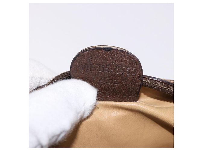 Borsa GUCCI GG Supreme Web Sherry Line PVC Beige Oro 001 115 6655 Auth 191920 D'oro - vista 22