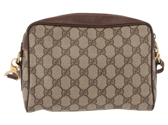 Borsa GUCCI GG Supreme Web Sherry Line PVC Beige Oro 001 115 6655 Auth 191920 D'oro - vista 3