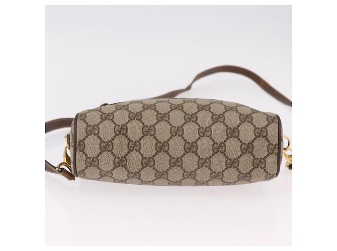 Borsa GUCCI GG Supreme Web Sherry Line PVC Beige Oro 001 115 6655 Auth 191920 D'oro - vista 9