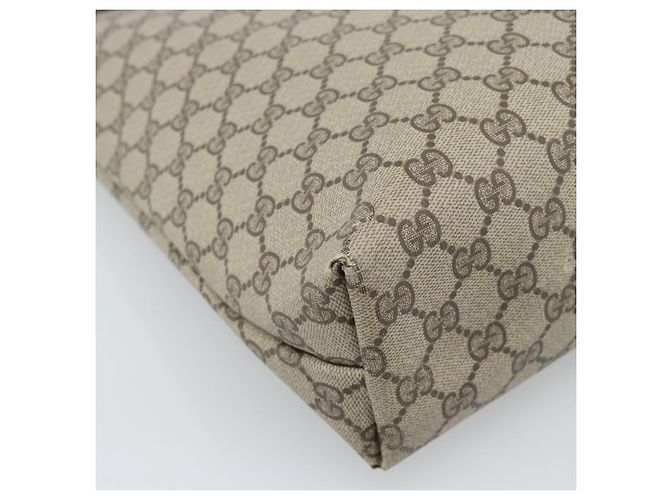 Borsa Tote GUCCI GG Supreme in PVC e pelle Beige Auth 192725 - vista 13
