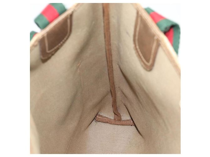 Borsa Tote GUCCI GG Supreme in PVC e pelle Beige Auth 192725 - vista 18