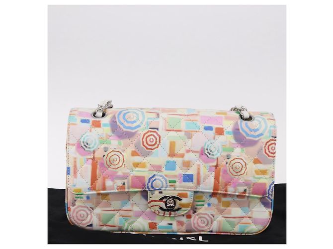 CHANEL Matelasse 25 Chain Bag Lamb Skin Multicolor Silver CC Auth 190690SM Argento Multicolore - vista 12