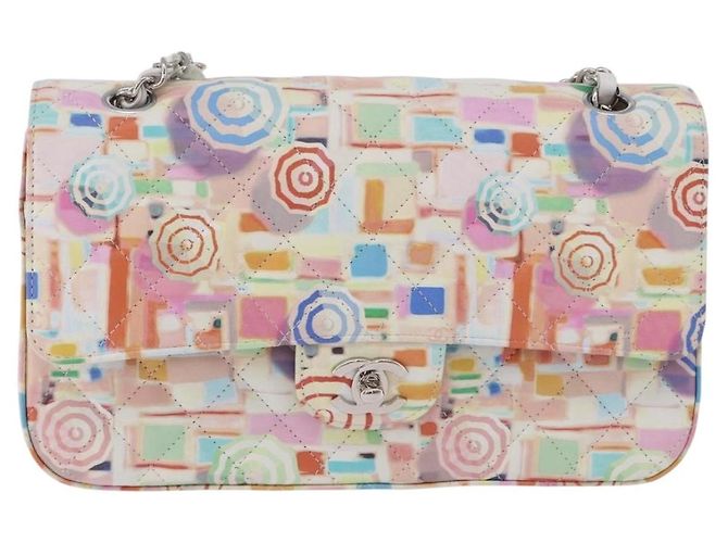 CHANEL Matelasse 25 Chain Bag Lamb Skin Multicolor Silver CC Auth 190690SM Argento Multicolore - vista 13
