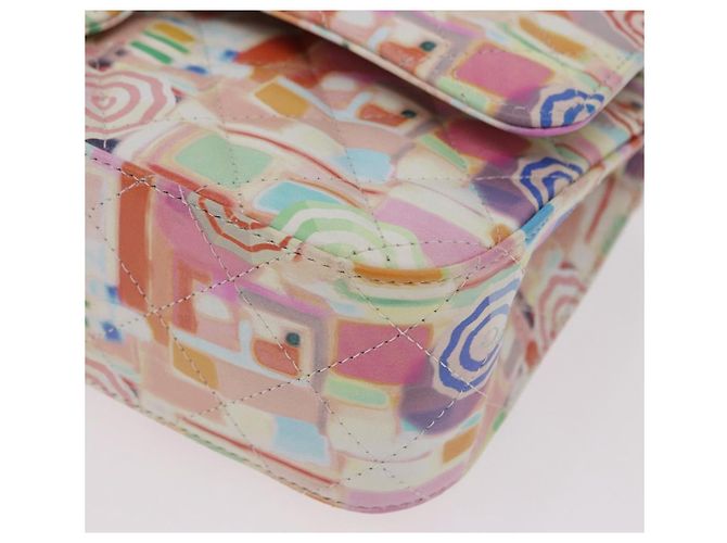 CHANEL Matelasse 25 Chain Bag Lamb Skin Multicolor Silver CC Auth 190690SM Argento Multicolore - vista 16