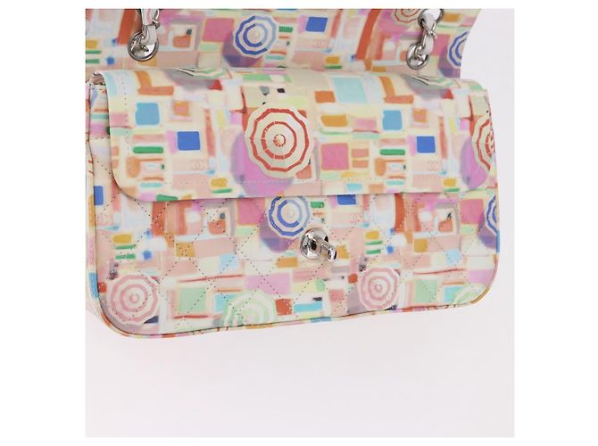 CHANEL Matelasse 25 Chain Bag Lamb Skin Multicolor Silver CC Auth 190690SM Argento Multicolore - vista 22