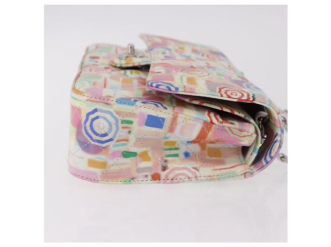 CHANEL Matelasse 25 Chain Bag Lamb Skin Multicolor Silver CC Auth 190690SM Argento Multicolore - vista 3