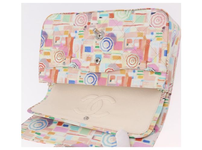 CHANEL Matelasse 25 Chain Bag Lamb Skin Multicolor Silver CC Auth 190690SM Argento Multicolore - vista 8
