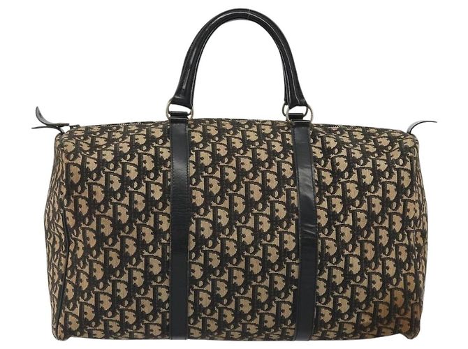 Borsa Boston Christian Dior Trotter Canvas Navy Silver Auth gh2199 Argento Blu navy - vista 2