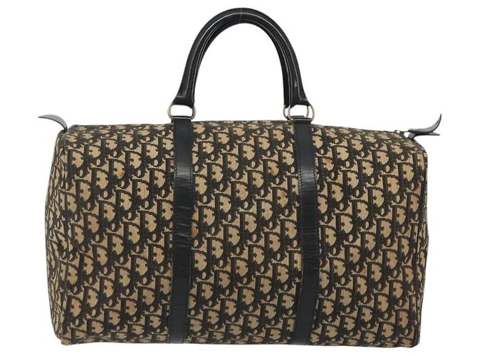 Borsa Boston Christian Dior Trotter Canvas Navy Silver Auth gh2199 Argento Blu navy - vista 3