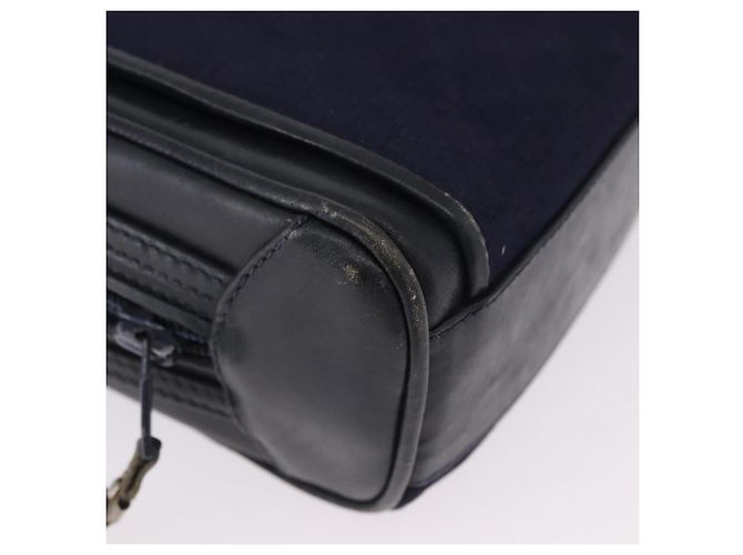 Borsa a Spalla GUCCI Micro GG Canvas Navy Gold Auth 192243 D'oro Blu navy - vista 10