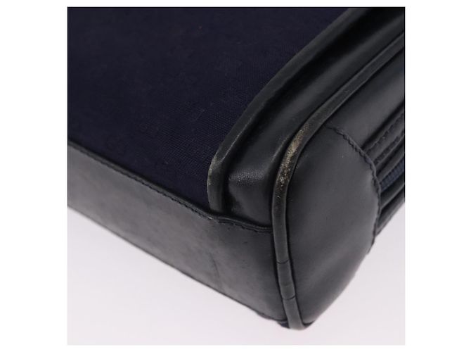 Borsa a Spalla GUCCI Micro GG Canvas Navy Gold Auth 192243 D'oro Blu navy - vista 11