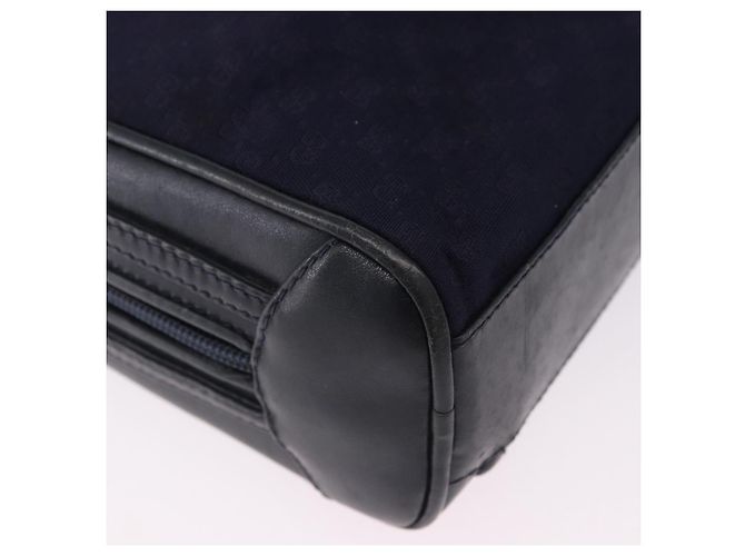 Borsa a Spalla GUCCI Micro GG Canvas Navy Gold Auth 192243 D'oro Blu navy - vista 12