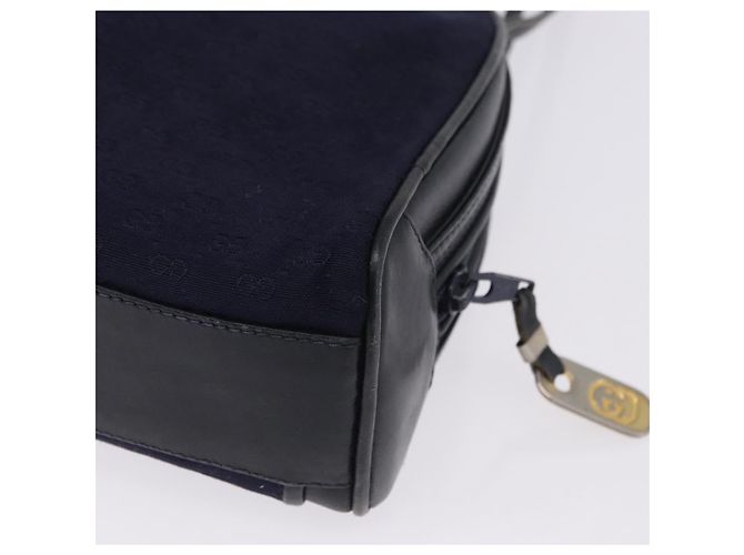 Borsa a Spalla GUCCI Micro GG Canvas Navy Gold Auth 192243 D'oro Blu navy - vista 13