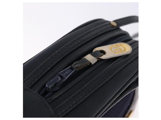 Borsa a Spalla GUCCI Micro GG Canvas Navy Gold Auth 192243 D'oro Blu navy - vista 14