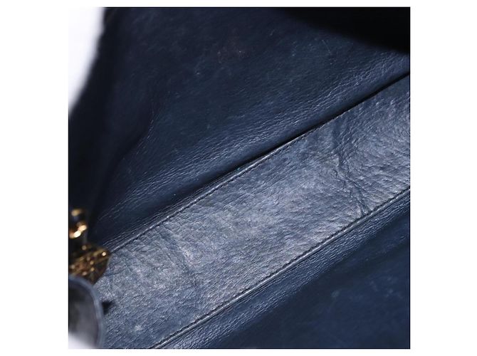 Borsa a Spalla GUCCI Micro GG Canvas Navy Gold Auth 192243 D'oro Blu navy - vista 17