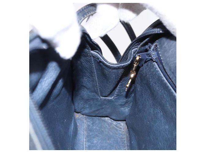 Borsa a Spalla GUCCI Micro GG Canvas Navy Gold Auth 192243 D'oro Blu navy - vista 19