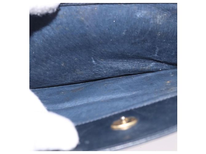 Borsa a Spalla GUCCI Micro GG Canvas Navy Gold Auth 192243 D'oro Blu navy - vista 20