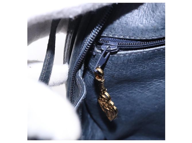 Borsa a Spalla GUCCI Micro GG Canvas Navy Gold Auth 192243 D'oro Blu navy - vista 21