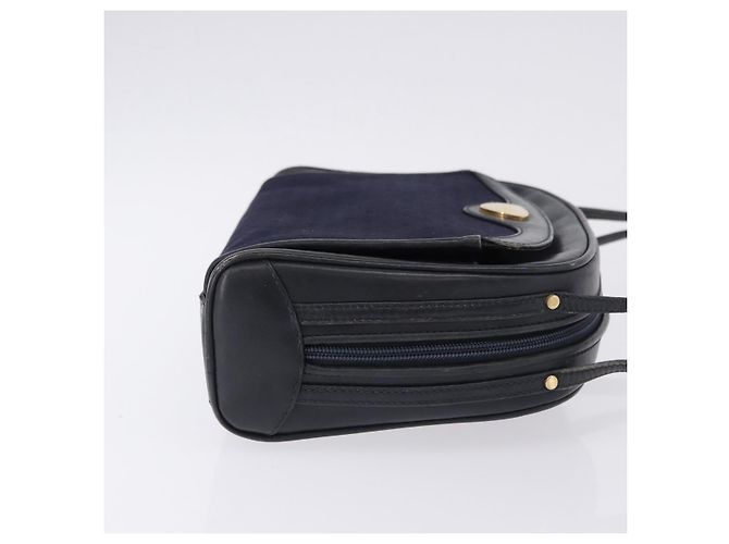 Borsa a Spalla GUCCI Micro GG Canvas Navy Gold Auth 192243 D'oro Blu navy - vista 4