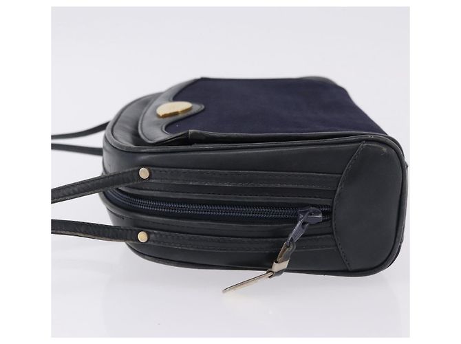 Borsa a Spalla GUCCI Micro GG Canvas Navy Gold Auth 192243 D'oro Blu navy - vista 5