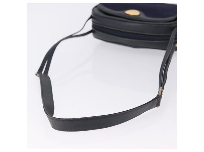 Borsa a Spalla GUCCI Micro GG Canvas Navy Gold Auth 192243 D'oro Blu navy - vista 7