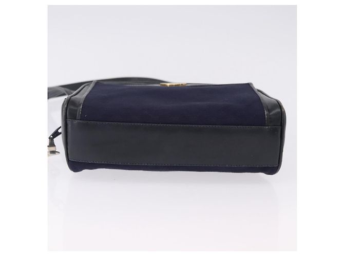 Borsa a Spalla GUCCI Micro GG Canvas Navy Gold Auth 192243 D'oro Blu navy - vista 9