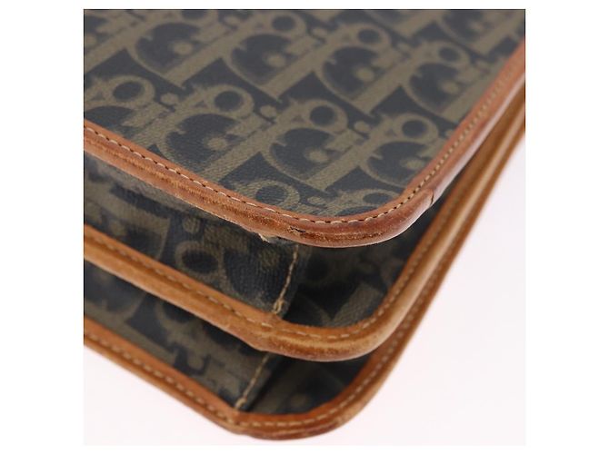Borsa Christian Dior Trotter Canvas PVC 2way Navy Gold Auth 192200 D'oro Blu navy - vista 15