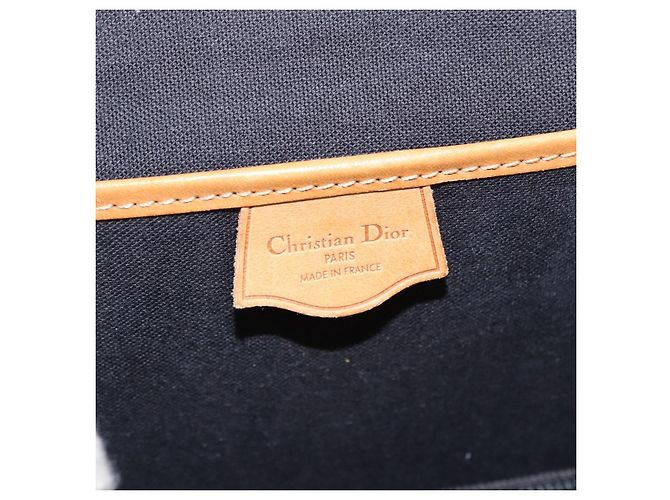 Borsa Christian Dior Trotter Canvas PVC 2way Navy Gold Auth 192200 D'oro Blu navy - vista 17