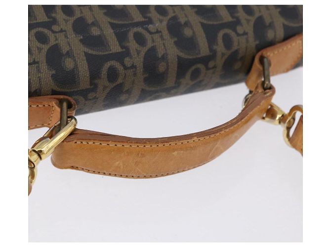 Borsa Christian Dior Trotter Canvas PVC 2way Navy Gold Auth 192200 D'oro Blu navy - vista 7