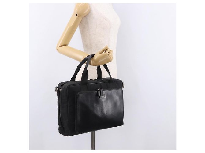 Borsa GUCCI in tela nera e argento Auth bs36102 Nero - vista 28