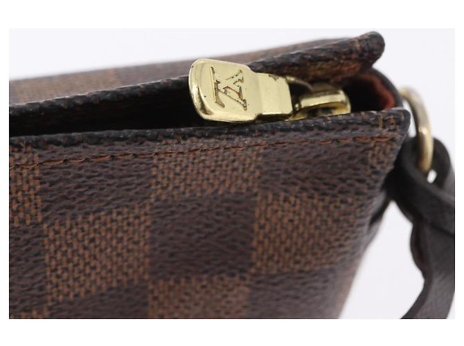 LOUIS VUITTON Damier Ebene Trousse Make Up Pouch N51982 LV Auth ka5246 - vista 10