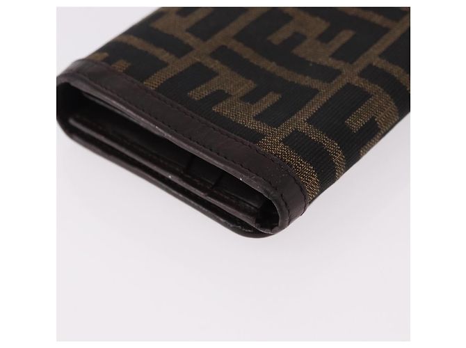 FENDI Zucca Canvas Wallet Black Brown Auth bs36073 - view 15