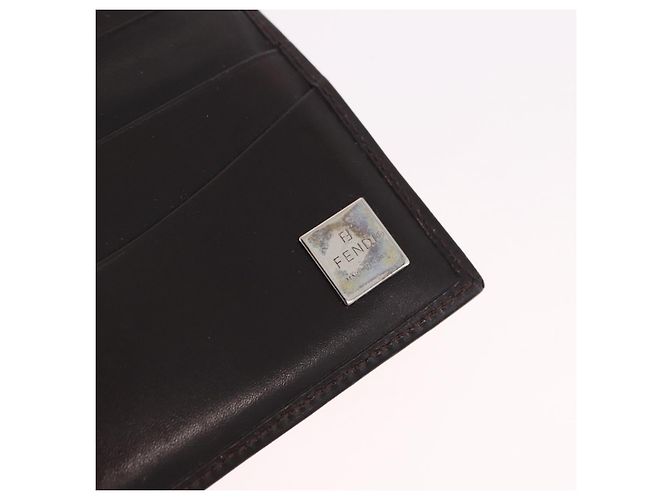FENDI Zucca Canvas Wallet Black Brown Auth bs36073 - view 9