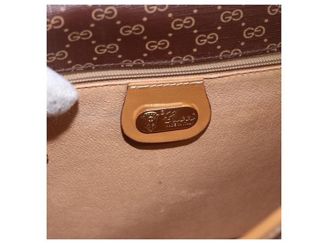 Bolsa de Ombro GUCCI Micro GG Supreme PVC Marrom Ouro 001 261 0688 Auth BA14319A Dourado - vista 16