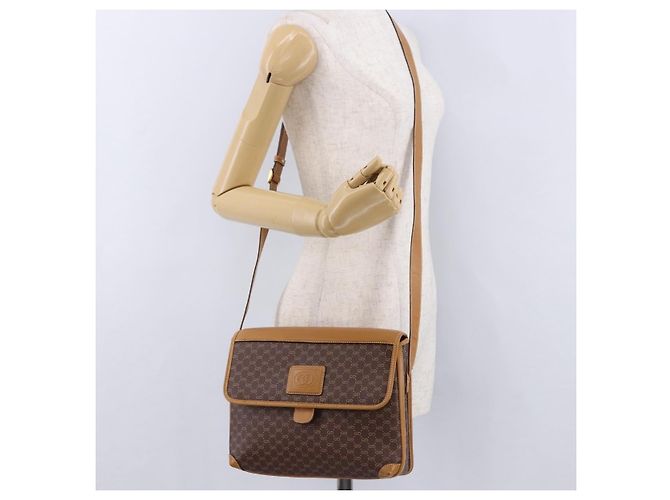 Bolsa de Ombro GUCCI Micro GG Supreme PVC Marrom Ouro 001 261 0688 Auth BA14319A Dourado - vista 23