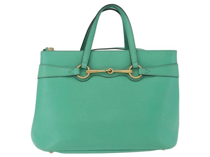 Borsa GUCCI in pelle 2way Verde Oro 319795 Auth 192124V D'oro - vista 2