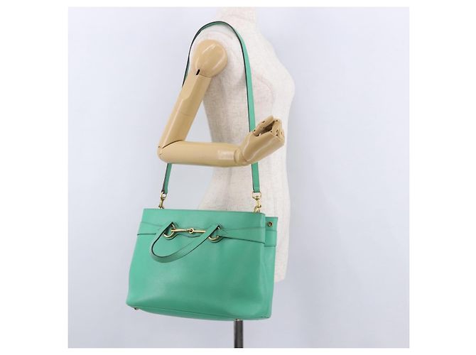 Borsa GUCCI in pelle 2way Verde Oro 319795 Auth 192124V D'oro - vista 25