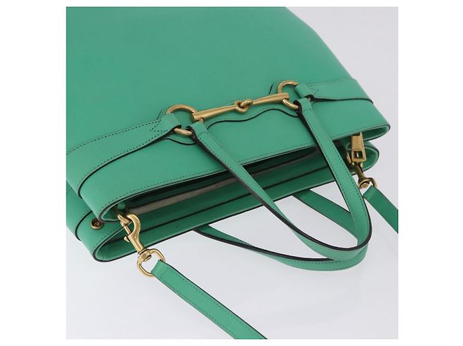 Borsa GUCCI in pelle 2way Verde Oro 319795 Auth 192124V D'oro - vista 7