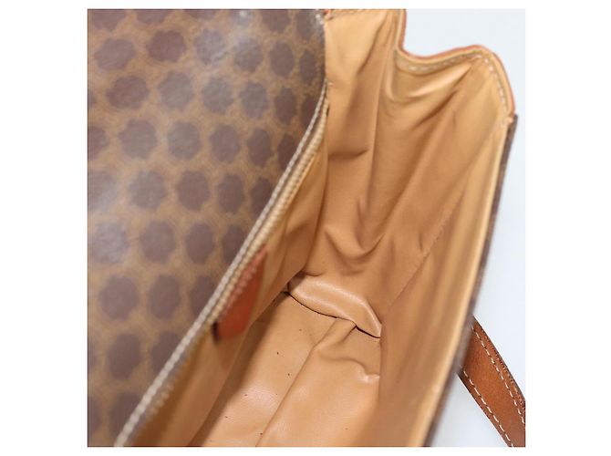 Céline Borsa a Spalla CELINE Macadam Canvas PVC Pelle Marrone Oro Auth 192261 D'oro - vista 19