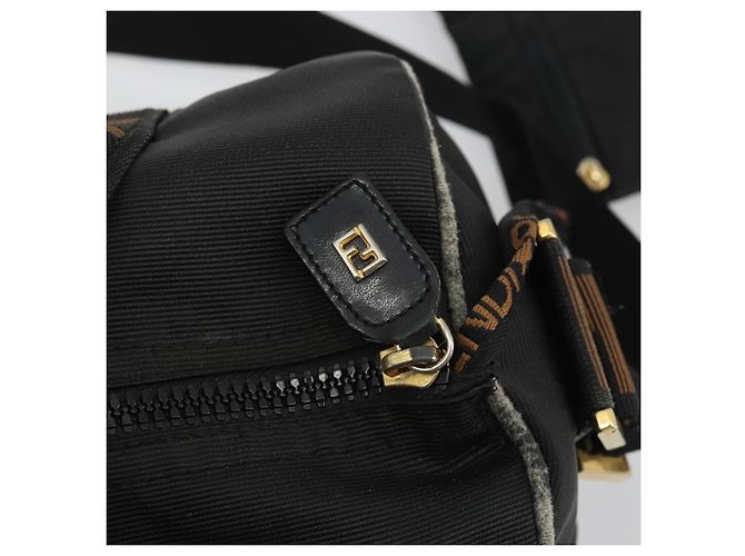 Borsa FENDI in tela 2way Nero Oro Auth 191061 D'oro - vista 19