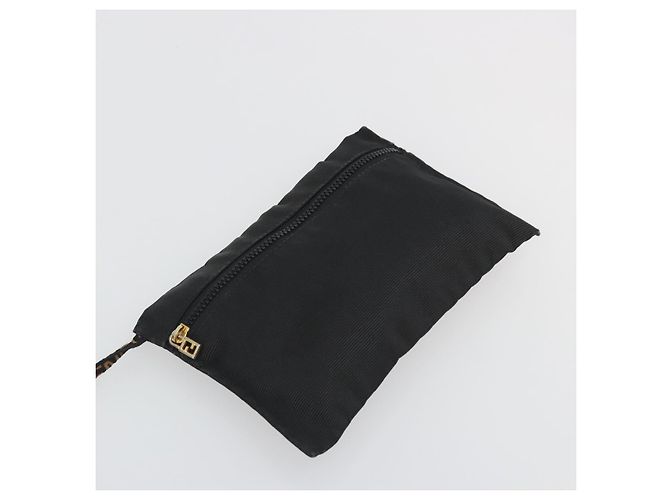 Borsa FENDI in tela 2way Nero Oro Auth 191061 D'oro - vista 23